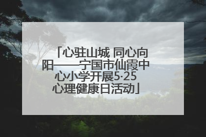 心驻山城 同心向阳——宁国市仙霞中心小学开展5·25心理健康日活动