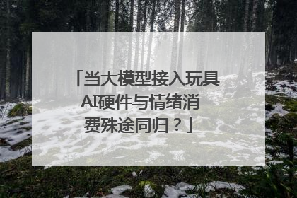 当大模型接入玩具 AI硬件与情绪消费殊途同归？