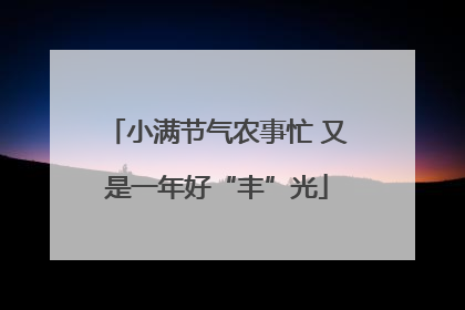 小满节气农事忙 又是一年好“丰”光