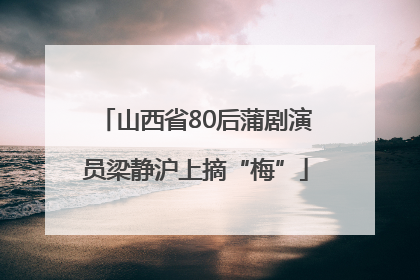 山西省80后蒲剧演员梁静沪上摘“梅”