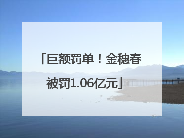 巨额罚单！金穗春被罚1.06亿元