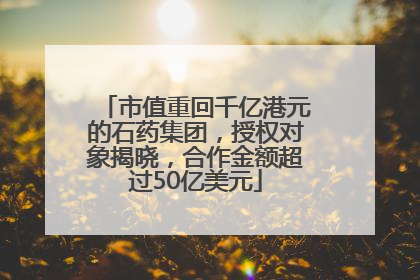 市值重回千亿港元的石药集团，授权对象揭晓，合作金额超过50亿美元