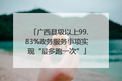 广西县级以上99.83%政务服务事项实现“最多跑一次”