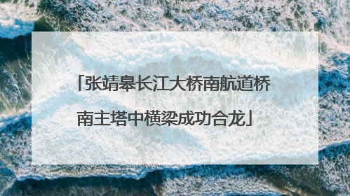 张靖皋长江大桥南航道桥南主塔中横梁成功合龙
