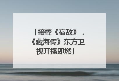 接棒《宿敌》，《藏海传》东方卫视开播即燃