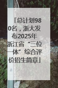总计划980名，浙大发布2025年浙江省“三位一体”综合评价招生简章