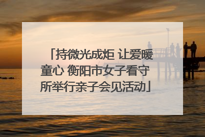 持微光成炬 让爱暖童心 衡阳市女子看守所举行亲子会见活动