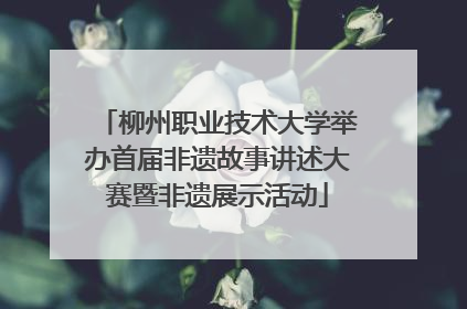 柳州职业技术大学举办首届非遗故事讲述大赛暨非遗展示活动