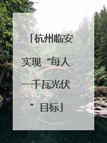 杭州临安实现“每人一千瓦光伏”目标
