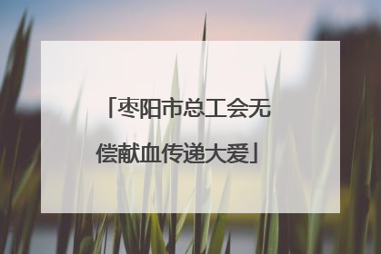 枣阳市总工会无偿献血传递大爱