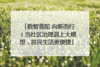 数智普陀 向新而行〡当社区治理遇上大模型，居民生活更便捷