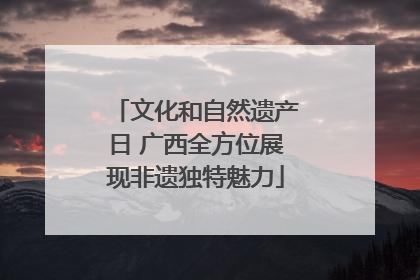 文化和自然遗产日 广西全方位展现非遗独特魅力
