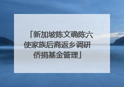 新加坡陈文确陈六使家族后裔返乡调研侨捐基金管理