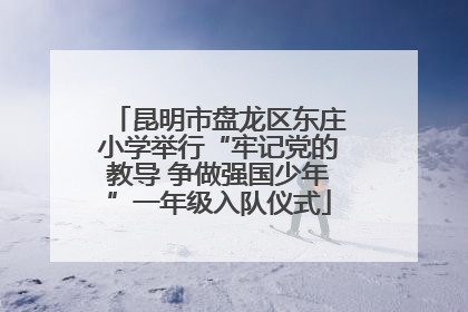 昆明市盘龙区东庄小学举行“牢记党的教导 争做强国少年”一年级入队仪式