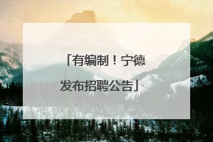 有编制！宁德发布招聘公告