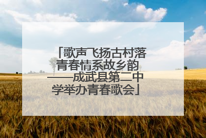歌声飞扬古村落 青春情系故乡韵——成武县第二中学举办青春歌会