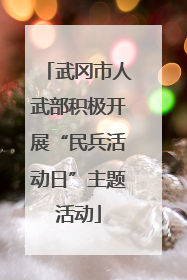 武冈市人武部积极开展“民兵活动日”主题活动