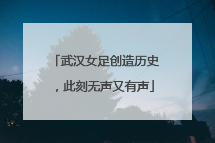 武汉女足创造历史，此刻无声又有声