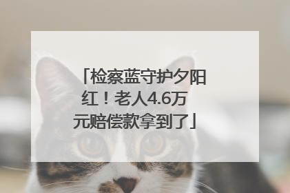 检察蓝守护夕阳红！老人4.6万元赔偿款拿到了