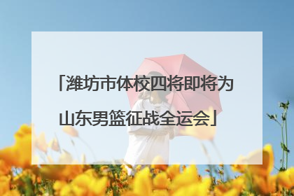 潍坊市体校四将即将为山东男篮征战全运会