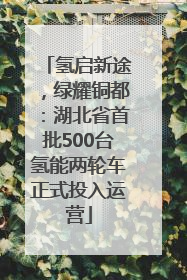 氢启新途，绿耀铜都：湖北省首批500台氢能两轮车正式投入运营