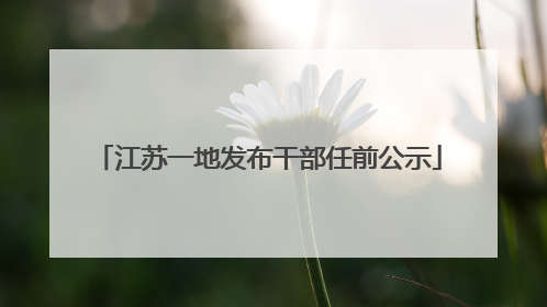 江苏一地发布干部任前公示
