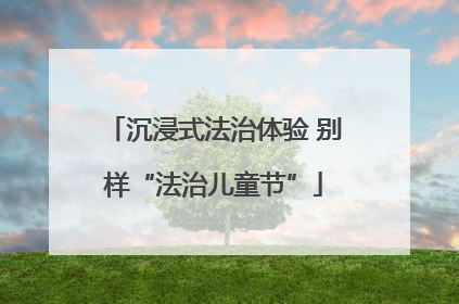 沉浸式法治体验 别样“法治儿童节”