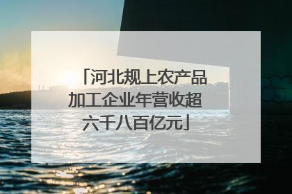 河北规上农产品加工企业年营收超六千八百亿元