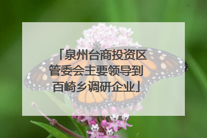 泉州台商投资区管委会主要领导到百崎乡调研企业