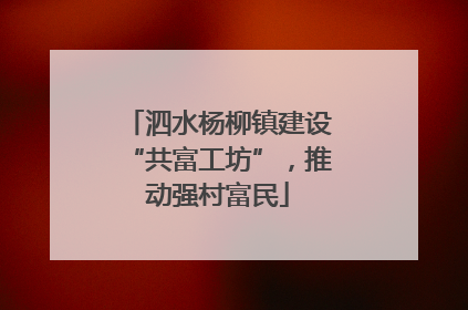 泗水杨柳镇建设“共富工坊”，推动强村富民