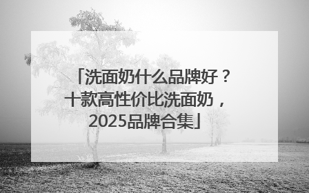 洗面奶什么品牌好？十款高性价比洗面奶，2025品牌合集