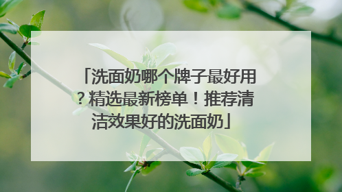 洗面奶哪个牌子最好用？精选最新榜单！推荐清洁效果好的洗面奶