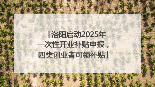 洛阳启动2025年一次性开业补贴申报，四类创业者可领补贴