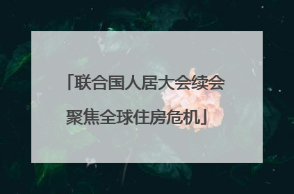 联合国人居大会续会聚焦全球住房危机