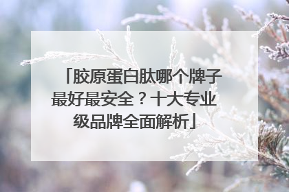 胶原蛋白肽哪个牌子最好最安全？十大专业级品牌全面解析