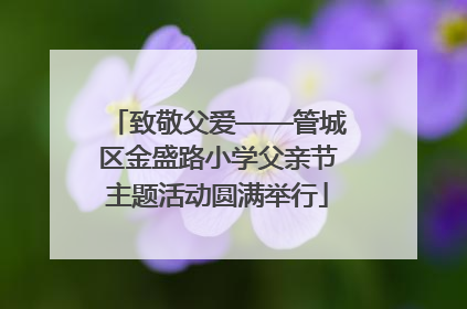 致敬父爱——管城区金盛路小学父亲节主题活动圆满举行
