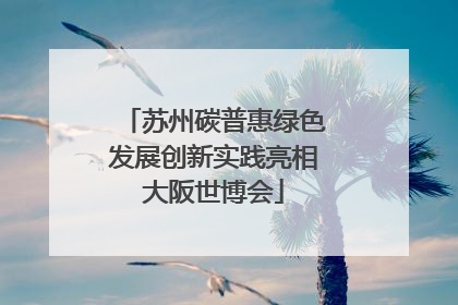 苏州碳普惠绿色发展创新实践亮相大阪世博会