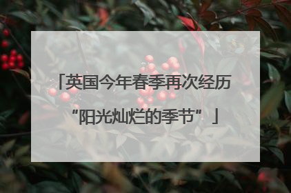 英国今年春季再次经历“阳光灿烂的季节”