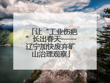 让“工业伤疤”长出春天——辽宁加快废弃矿山治理观察