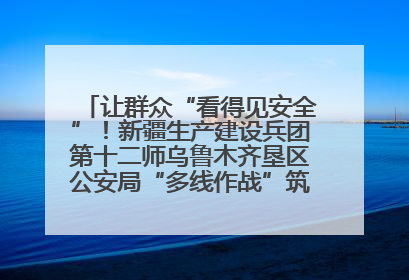 让群众“看得见安全”！新疆生产建设兵团第十二师乌鲁木齐垦区公安局“多线作战”筑牢辖区安全防线