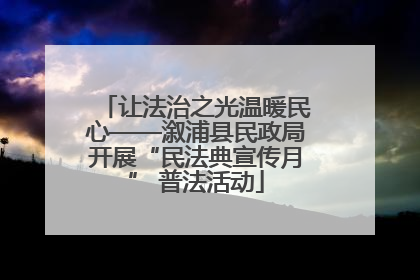 让法治之光温暖民心——溆浦县民政局开展“民法典宣传月” 普法活动