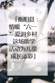 衡阳县：情暖“六一”爱润乡村 这场助学活动为儿童成长添彩
