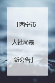 西宁市人社局最新公告