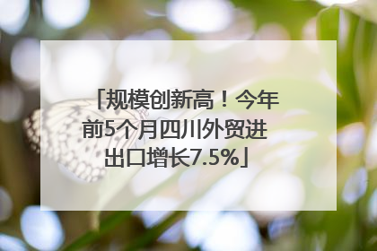 规模创新高！今年前5个月四川外贸进出口增长7.5%