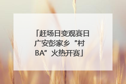 赶场日变观赛日 广安彭家乡“村BA”火热开赛