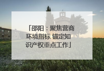 邵阳：聚焦营商环境指标 锚定知识产权重点工作