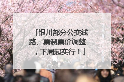 银川部分公交线路、票制票价调整，下周起实行！