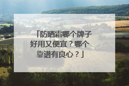 防晒霜哪个牌子好用又便宜？哪个靠谱有良心？