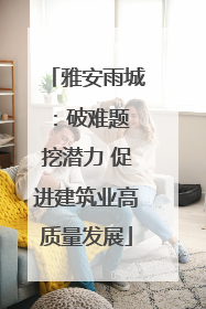 雅安雨城：破难题 挖潜力 促进建筑业高质量发展