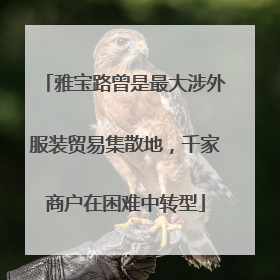 雅宝路曾是最大涉外服装贸易集散地，千家商户在困难中转型